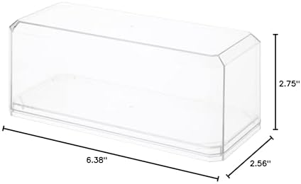 Pioneer Plastics 143C-BC Clear Plastic Display Case with Clear Base for 1:43 Scale Cars, 6.125" W x 2.625" D x 2.25" H