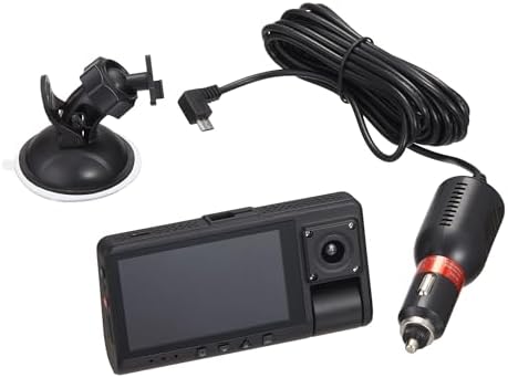 Dual Dash Cam with Ultra-Wide Angle Lens, 3" LCD Screen, Front 1080P Wide Angle Camera with 16GB SD Card, Supports 128GB max, Built in G-Sensor (Renewed)