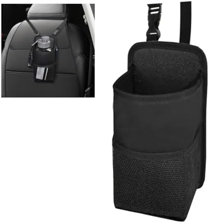 2-in-1 Large Cup Holder, 80 oz Multifunctional Car Seat Side Organizer, Hanging Water Bottle Holder Bag, Car Stuff Holder with Mesh Pocket for Phone & Drink, Suitable for Car SUV Truck (1 PC)