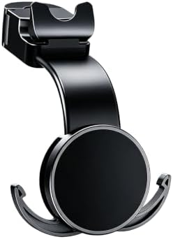 Phone Holder for Backseat, 360° Rotation Adjustable Snap-on Magnet Phone Holder, Car Headrest Hook with Swivel Magnet Phone Holder, Universal Car Headrest Hooks for Bags Handbag Grocery Bag
