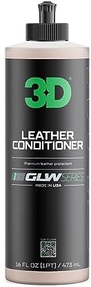 3D Leather Conditioner for Car, GLW Series | Restore, Condition, Protect | UV Protection | Conditions Leather Seats, Furniture, Boots, Apparel | DIY Car Detailing | 16 oz