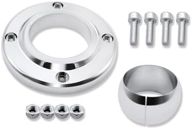 Universal Swivel Floor Mount for 2" Steering Column Chrome Aluminum SBC BBC & Universal 4.5" Steering Column Drop Polished Aluminum