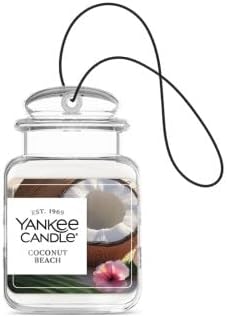 Yankee Candle Car Jar Ultimate Air Freshener, Long Lasting Car Fragrance, Coconut Beach, Lemon Lavender, Sage & Citrus, Wild Orchid (Variety Pack of 4)