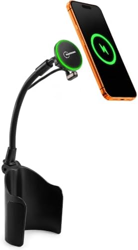 Car Mount Wireless Charger 15W - Magnetic Phone Holder - Zero Space & Secure - Auto Accessories Charger - Compatible with iPhone 17 Pro Max to 12 - Compatible with Android Devices