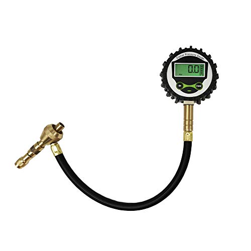 Alla Lighting High Performance Auto Digital Tire Pressure Gauge - 60 PSI, Large Dial 2" Easy Read Air Chuck Tire Pressure Gauge