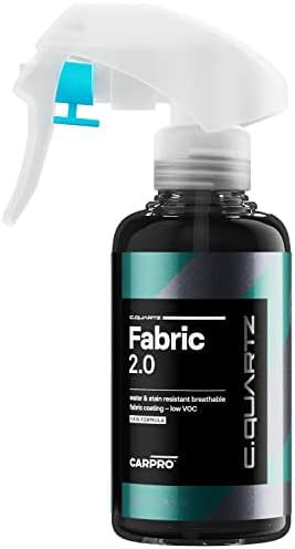 CARPRO CQUARTZ Fabric 2.0 - Upholstery Fabric Protector, Super Hydrophobic Repels Water, Stain Resistant, Resist UV Fading, Up to 12 Months, Convertible Tops, Carpets, Low VOC - 100mL (3.4oz)