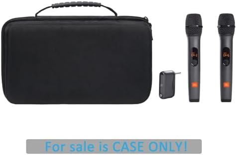 Hard Carrying Case Compatible with JBL Wireless Two Microphone System,Storage JBL Mic, Receiver, Adapter, AA Batteries-Black (Box Only)