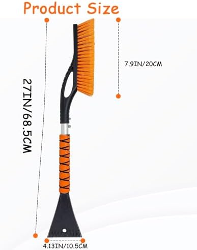 27'' Snow Brush and Ice Scrapers for Car Windshield, 2-in-1 Car Accessories Detachable Snow Ice Scraper and Brush with Foam Grip for Cars, Trucks, SUVs