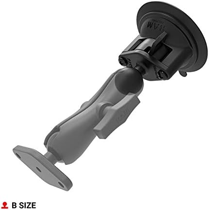 RAM MOUNTS Twist-Lock Suction Cup Base with B Size 1" Ball, Windshield & Dash Mount Base for RAM Device Holders RAP-B-224-1U