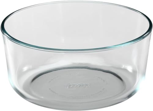 Pyrex 7203 7-Cup Glass Bowls and 7402-PC Blue Lids (2-Pack) - Made in USA | BPA-Free Plastic | Secure Seal | Non-Porous Material | Stackable Design | Refrigerator Safe