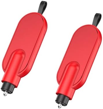 2026 Car Escape Tool - Emergency Window Breaker, Seatbelt Cutter & Safety Hammer, 2-Pack Vehicle Rescue Kit for Crash & Underwater Situations red