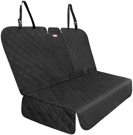 ALLANSING Back Seat Cover for Large SUVs Rear Split Bench - Heavy-Duty 900D Waterproof Non-Slip Car Seat Protector for Messy Kids & Drooling Dogs, Easy Clean(Black)