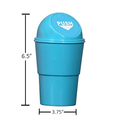 Hammont Mini Trash Can for Car - 4 Pack, 3.75"x6.5" Miniature Trash Bin - Cute Vehicle Accessories, Compact and Convenient Trash Can