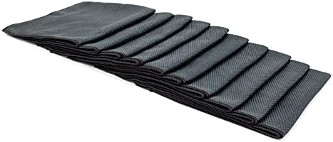 [Diamond Glass] Microfiber Window and Chrome Microfiber Towel (16"x16") Black - 10 Pack | Streak-Free, Lint-Free Glass Cleaning