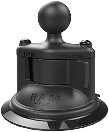 RAM MOUNTS Twist-Lock Suction Cup Base with B Size 1" Ball, Windshield & Dash Mount Base for RAM Device Holders RAP-B-224-1U