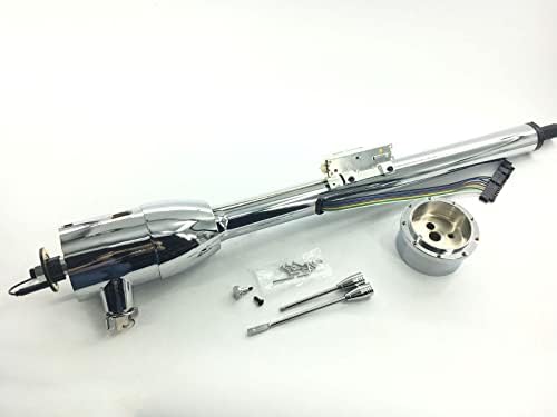 30" Floor Shift Tilt Steering Column W/Ignition Keys & Steering Wheel Adapter