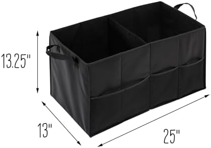 Honey-Can-Do SFT-01166 Soft Storage Chest, Black Folding Car Trunk Organizer