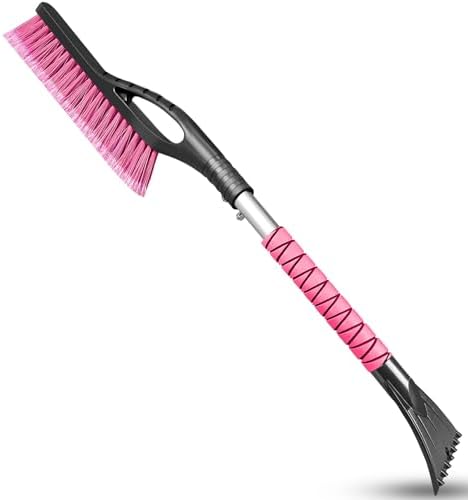 HEEYA Snow Brush and Ice Scraper for SUV Truck Vehicle Auto Windshield Window - Pink