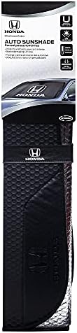 Plasticolor 003939W01 Honda Black Matte Accordion Sunshade White Logo 26.75 inches Tall x 57 inches Wide
