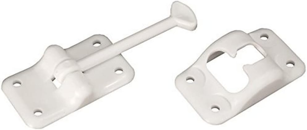 RV Designer E232 Entry Door Holder - T-Style RV Door Holder 3-1/2" Black - Durable Plastic for Camper/RV Doors - Easy Install with Plunger & Screws - Top RV Accessories