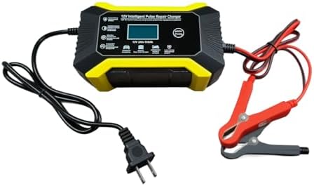 Car Battery Charger, 12V 6A Automatic Smart Battery Trickle Charger with LCD Display, Battery Maintainer Desulfator with Temperature Compensation, Universal for Car, Truck, SUV RV, Boat