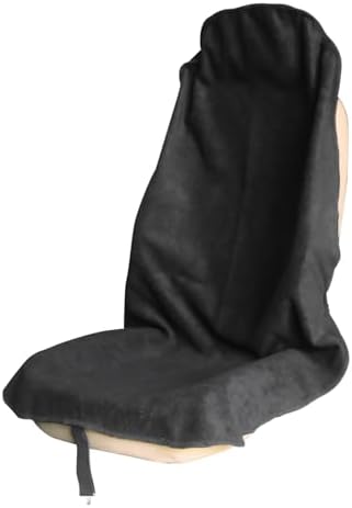 Sweat Towel Car Seat Cover Protector Front Seats for Gym Workout, Running, Swimming, Beach and Hiking, Waterproof Universal Seat Cover for Car, Truck, Van & SUV (Black, 1pcs Front Seat)