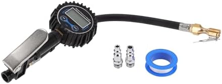 1Set Universal Tire Pressure Gauge 200 PSI 2.76Inch Digital Pressure Gauge with Inflator Tyre Air PSI Meter for Motorcycle SUV Truck Black