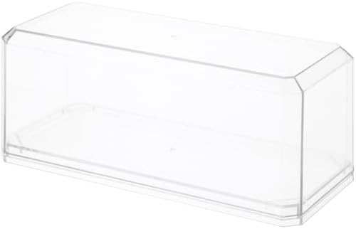 Pioneer Plastics 143C-BC Clear Plastic Display Case with Clear Base for 1:43 Scale Cars, 6.125" W x 2.625" D x 2.25" H