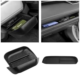 Autorder 2PCS Center Console Organizer for 2019-2025 Toyota RAV4 - Passenger Storage Organizer Mat & Driver Drawer Storage Box for 2026 RAV4 Accessories - Black