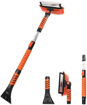 Yourkar 41" Extendable Ice Scrapers for Car Windshield, 3 in 1 Ice Scraper and Snow Brush for Car Windshield with Foam Grip, Car Snow Removal Equipment for Cars SUVs Trucks