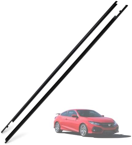 2Pcs Window Weather Stripping Molding Trim Seal Belt Compatible with 2016-2020 Honda Civic Coupe 2D Replace# 72410-TBG-A01 72450-TBG-A01
