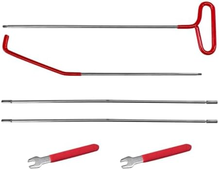 DXNQ Car Long Reach Tool, 67" Multi-Function Automotive Emergency Tool, Portable Long Pin Puller Hook Kit with Adjustable Length for Vehicles, Car Repair Tool Kit Accessories (Red)