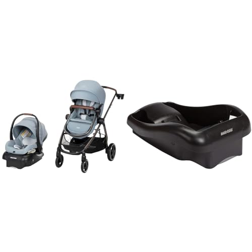 Maxi-Cosi Zelia Luxe 5-in-1 Modular Travel System, Choose Between 5 Modes of use & Mico 30 Stand-Alone Additional Infant Car Seat Base, Black, One Size