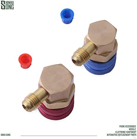 Replace R134A Adapter, (2pcs) Air Conditioning Manifold Freon, Quick Connectors for R134a System Port QC15 AC Quick Connector Adapter HVAC Coupler Car Auto Air-Conditioning