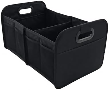 Car Trunk Organizer Foldable Waterproof Storage Caddy with Handles, Collapsible Auto Organizer for SUV, Truck, Van, Black
