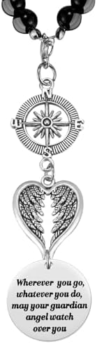 Guardian Angel Rearview Mirror Charm, Wherever You Go Whatever You Do May Your Guardian Angel Watch Over You, New Driver Gift, Car Decor, Hanging Angel Ornament for Car Mirror