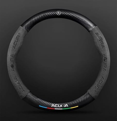 Car Steering Wheel Cover Compatible with-Acura All Models Nappa Leather&Carbon Style Car Steering Wheel Protector