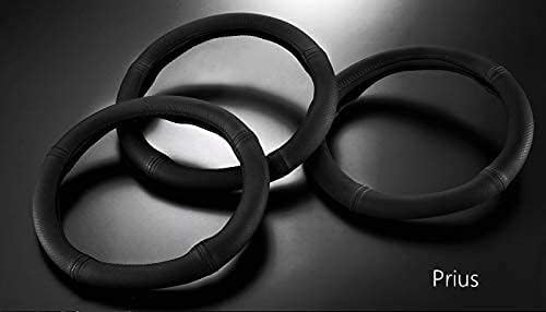Customized for Toyota Prius Microfiber Leather Steering Wheel Cover for Prius C Aqua 2010 2011 2012 2013 2014 2015 2016 2017 2018 2019 Black Car Special Design YR01B