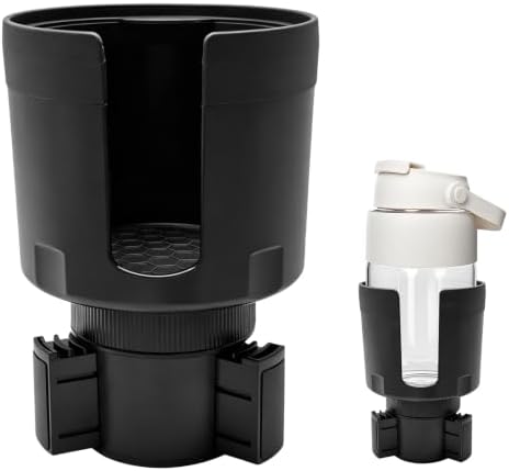 Car Cup Holder Extender, Expandable Auto Cup Holder Adapter with Adjustable Base & Rubber Pad, Waterproof Vehicle Bottle Holders Expander Fits Most Bottles, Car Accessories