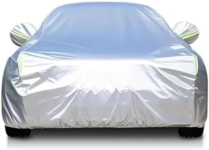 6 Layers Car Cover Waterproof All Weather for Automobiles, Outdoor Full Cover Rain Sun UV Protection with Zipper Cotton, Universal Fit for Sedan (194-208 inch)