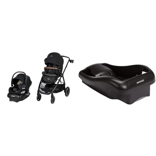 Maxi-Cosi Zelia™² Luxe 5-in-1 Modular Travel System, New Hope Black & Mico 30 Stand-Alone Additional Infant Car Seat Base, Black, One Size