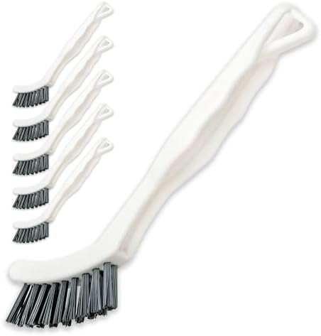 6-Pack Grout Cleaner Brush Set - Firm Nylon Bristle Detail Scrub Brushes for Household Use on Bathtub, Shower, Kitchen, Tile Floors, Sink, Grooves, Window Tracks, Drains