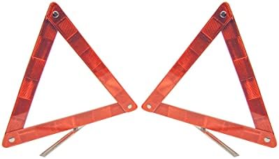 2pc Reflective Safety Triangle Red Roadside Traffic Warning Reflector Emergency Essentials