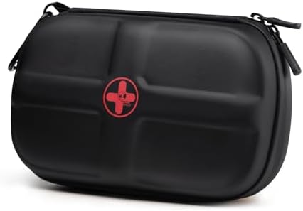 RHINO RESCUE EVA First Aid Kit, Small Waterproof Backpack Emergency Hiking First Aid Kit for Backpacking, Medical Kit for Travel, Home, Car, College Dorm, Camping, Boat, Back to School (Black)