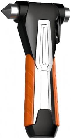 Emergency Safety Hammer Seatbelt Cutter Escape Tool,2 in 1 Window Glass Breaker and Seat Belt Cutter Safehammer for Car (1, Orange+Black)