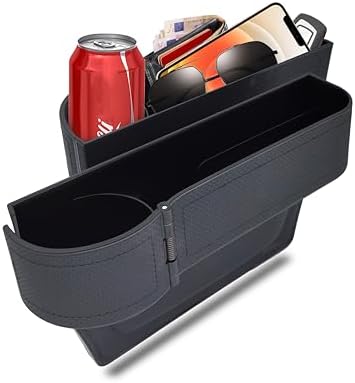 BAILISI Car seat gap filler organizer,multifunctional car seat organizer,Adjustable Cup Holder car console side storage box Holders phone, sunglasses,car accessories(Black)
