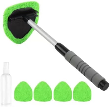 Car Windshield Cleaning Brush for 2025 2026 Tesla Model Y Juniper 5-Seats, Telescopic Window Cleaner Tool Auto Interior Glass Wiper Wand Fog Mist Remover Kit