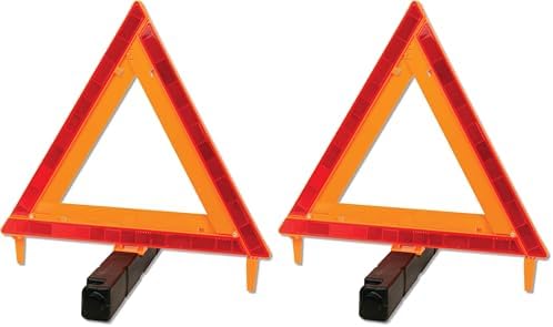 Performance Tool W1499 DOT Approved Warning Triangle for Roadside Emergencies - Lightweight and Stable at 29 Pounds - 175" x 172" (Pack of 2)