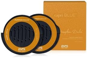 Capri Blue Pura Car Diffuser Refills - Includes 2 Car Air Freshener Diffuser Refills Only - Long Lasting Luxury Scented Fresheners - 2 Pack (Pumpkin Dulce)