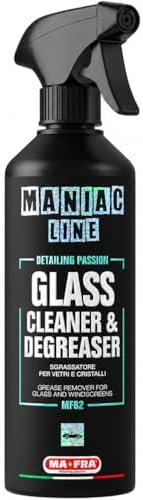 MANIAC LINE MAFRA Glass Cleaner & Degreaser | Ammonia-Free Window & Crystal Cleaner | Safe on Tinted Glass | Removes Limescale, Grease & Road Film | Streak-Free Finish | 16.9 Fluid Ounce Bottle